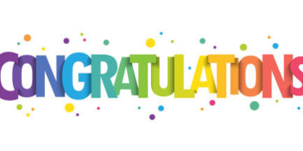 CONGRATULATIONS! colorful vector typography banner with dots Congratulations
