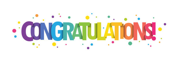 CONGRATULATIONS! colorful vector typography banner with dots Congratulations